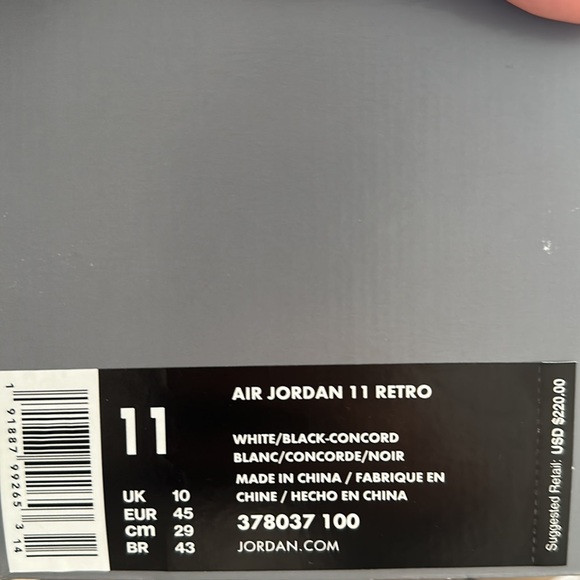 Nike Air Jordan 11 Retro Men’s 11 - Picture 7 of 8